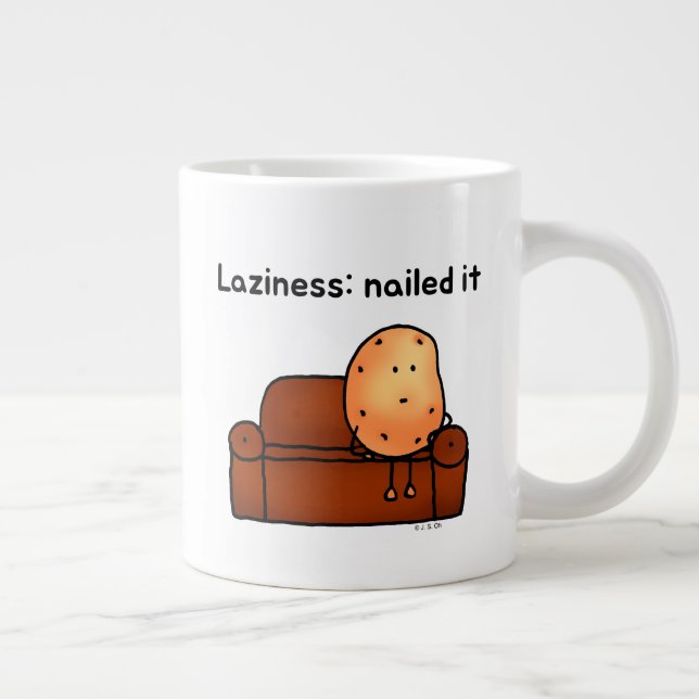 Grande Tasse Conception d'humour de dessin animé de pomme de te (Droite)