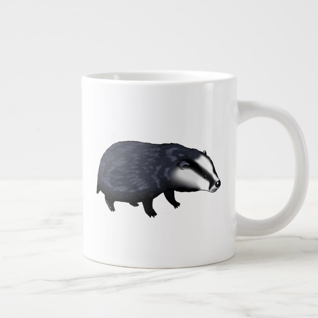 Grande Tasse Conception d'illustration de blaireau dessinée à l (Droite)