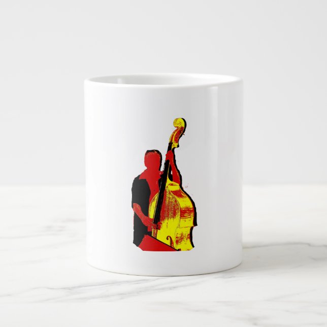 Grande Tasse Conception droite d'image de bassiste rouge et (Devant)