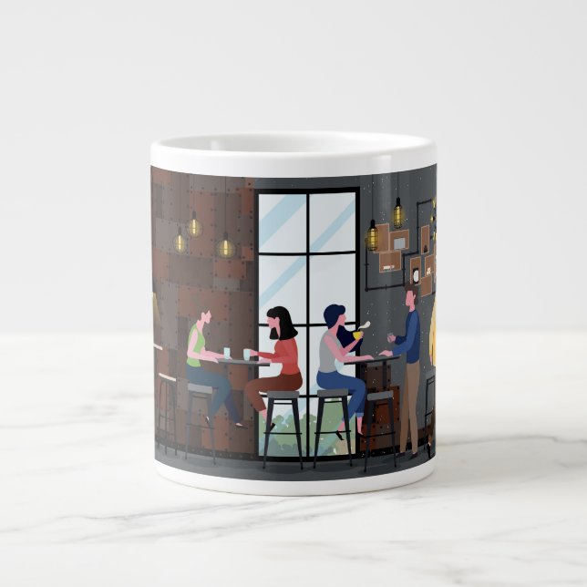 Grande Tasse Conception enveloppante de café mignon (Devant)