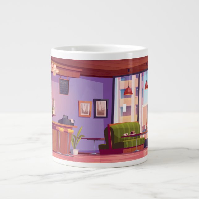 Grande Tasse Conception enveloppante de café mignon (Devant)
