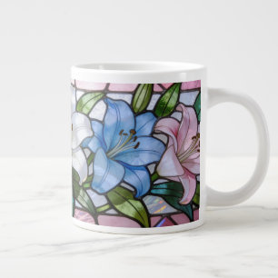 Grande Tasse Conception florale élégante de lys en verre coloré