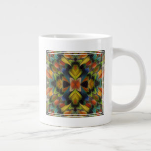 Grande Tasse Conception Fractale Des Plumes De Lovebird