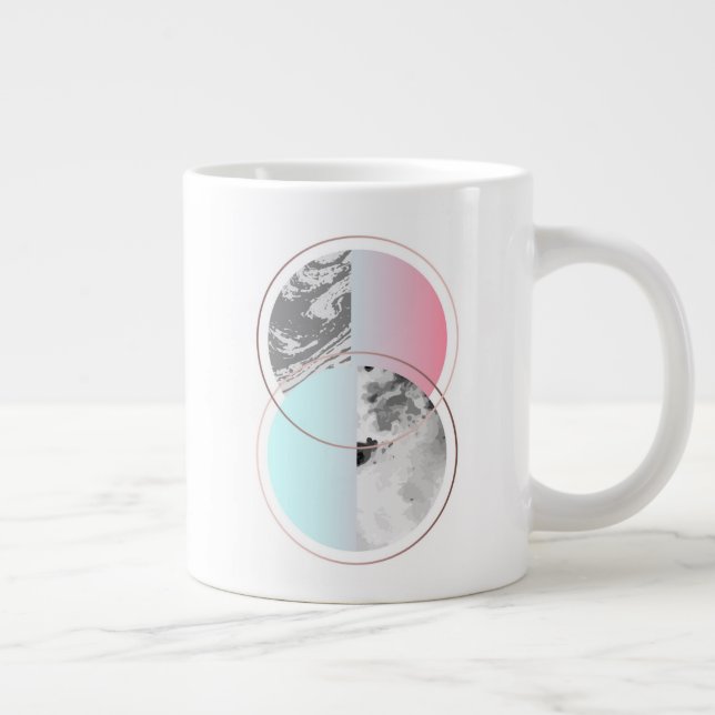 Grande Tasse Conception géométrique de l'ardoise en marbre (Droite)