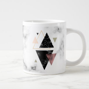 Grande Tasse Conception géométrique du marbre métallique