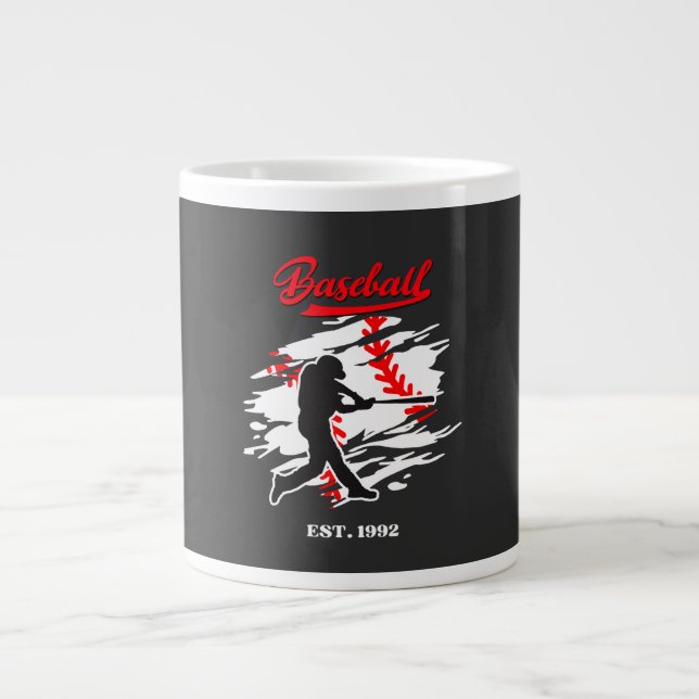 Grande Tasse Conception Graphique de Silhouette de Baseball – F (Devant)