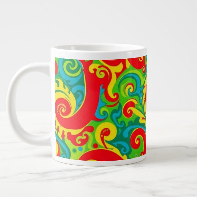 Grande Tasse Conception psychédélique colorée (Gauche)