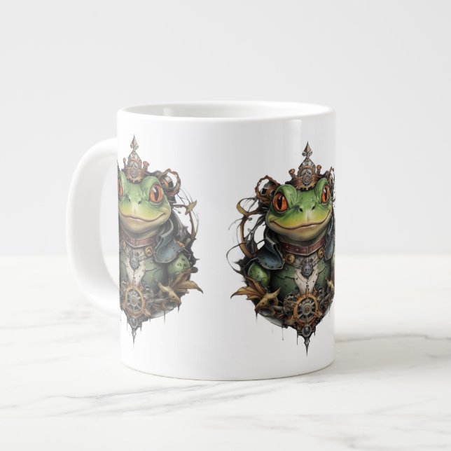 Grande Tasse Conception Steampunk de Froggie Grenouille, (Devant gauche)