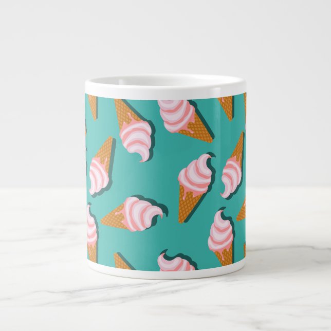 Grande Tasse Congés gaufres crème glacée et motif de yaourt con (Devant)