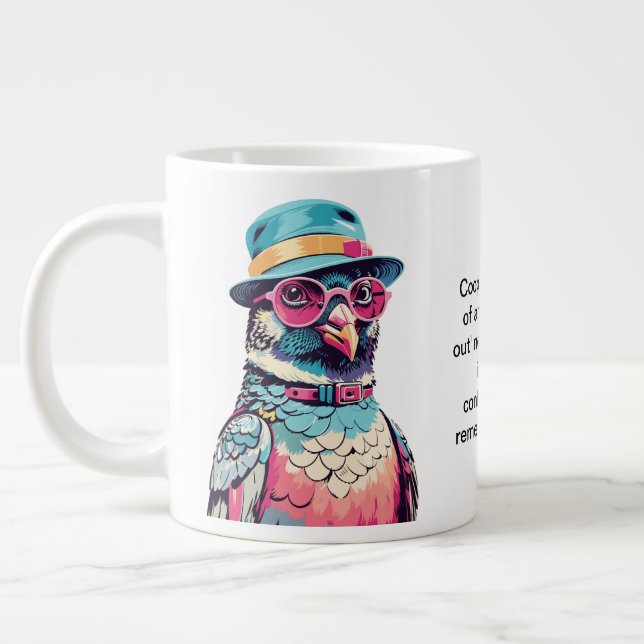 Grande Tasse Conseil Drôle D'Un Pigeon (Gauche)