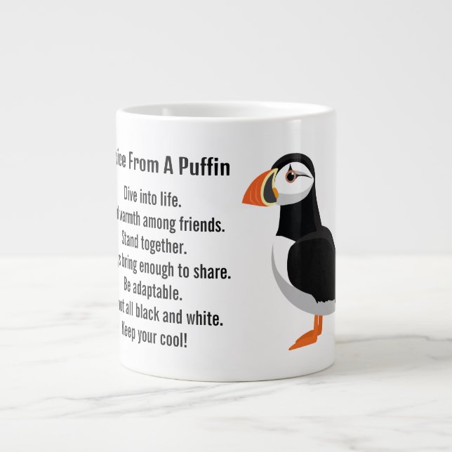 Grande Tasse Conseil d'un design Puffin (Devant)