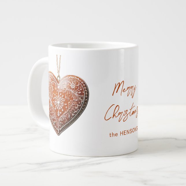 Grande Tasse Cookie de Noël rustique Décoré traditionnel (Devant gauche)