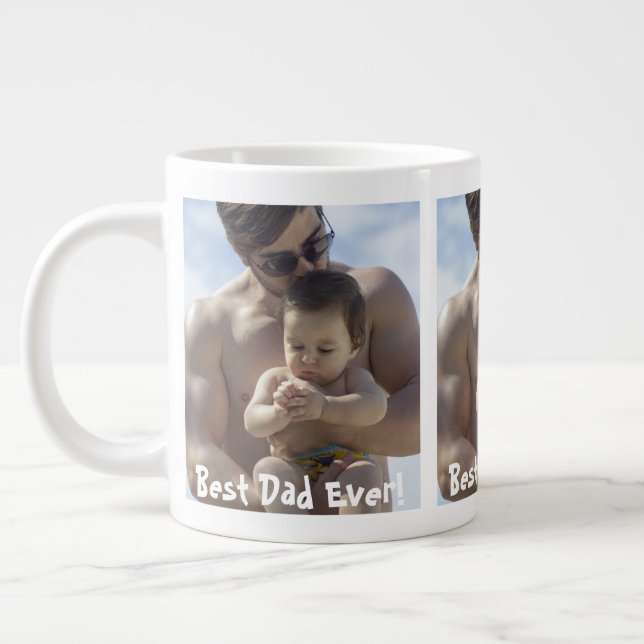 Grande Tasse Cool Meilleur papa Jamais Fête des pères Photo (Gauche)