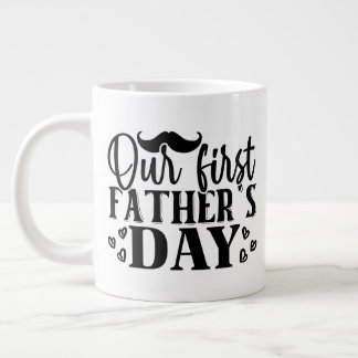 Grande Tasse Cool our first Father's Day word art 