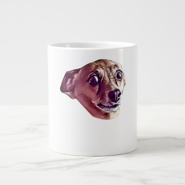 Grande Tasse Cool Peur Chihuahua mignon mème drôle (Devant)