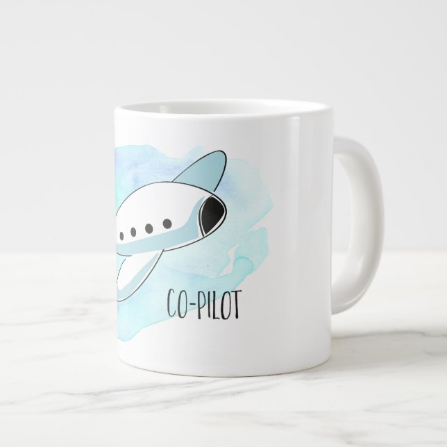 Grande Tasse Copilote avec avion (Devant droit)