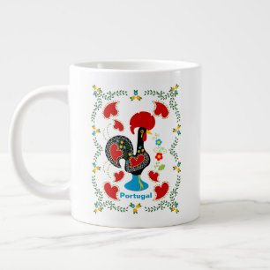 Grande Tasse Coq traditionnel du Portugal en noir