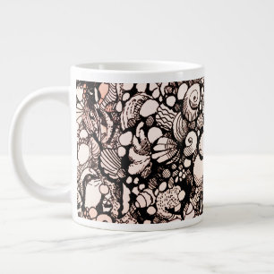 Grande Tasse coquillages et galets os chine muqueuse