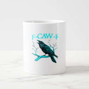 Grande Tasse Corbeau F-Caw-F Oiseau Drôle Design Rétro Créatif