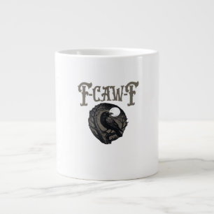Grande Tasse Corbeau, F-Caw-F Oiseau Drôle Lune Graphique Rétro