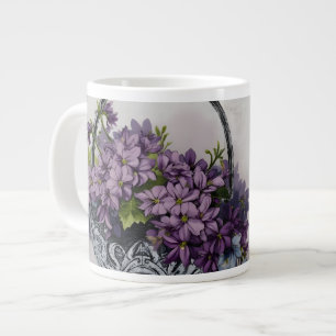 Grande Tasse Corbeille de Fleurs Vintage – Épanouissement de la