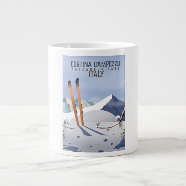 Grande Tasse Cortina d'Ampezzo Italie poster ski Art Print (Devant)