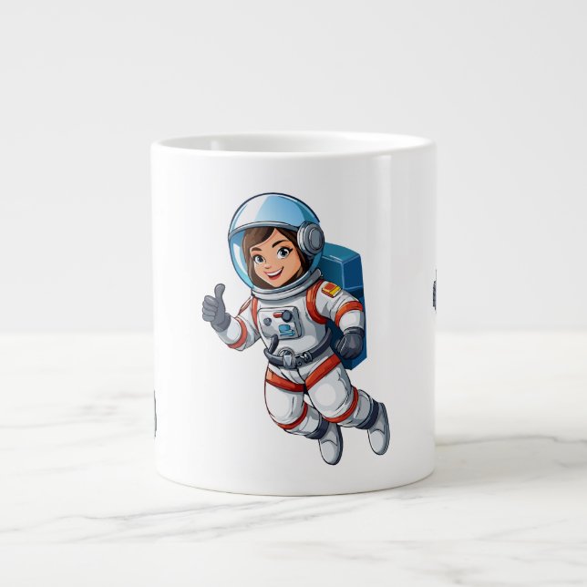 Grande Tasse Cosmonaute flottant dans l'espace (Devant)