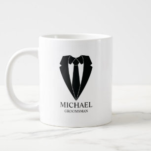 Grande Tasse Costume Mariage noir et Cravate Groomsmans personn