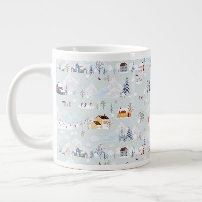 Grande Tasse Cosy Winter Wonderland Village de patinage sur gla (Gauche)
