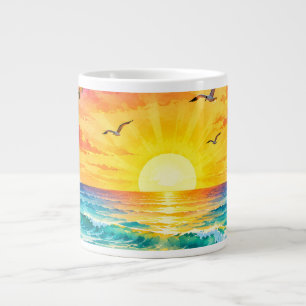 Grande Tasse Coucher de soleil paradis tropical Art de plage à