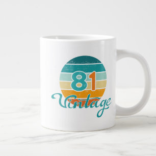 Grande Tasse Coucher de soleil Rétro 81 Vintage en détresse