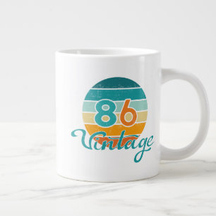 Grande Tasse Coucher de soleil rétro 86 en détresse vintage