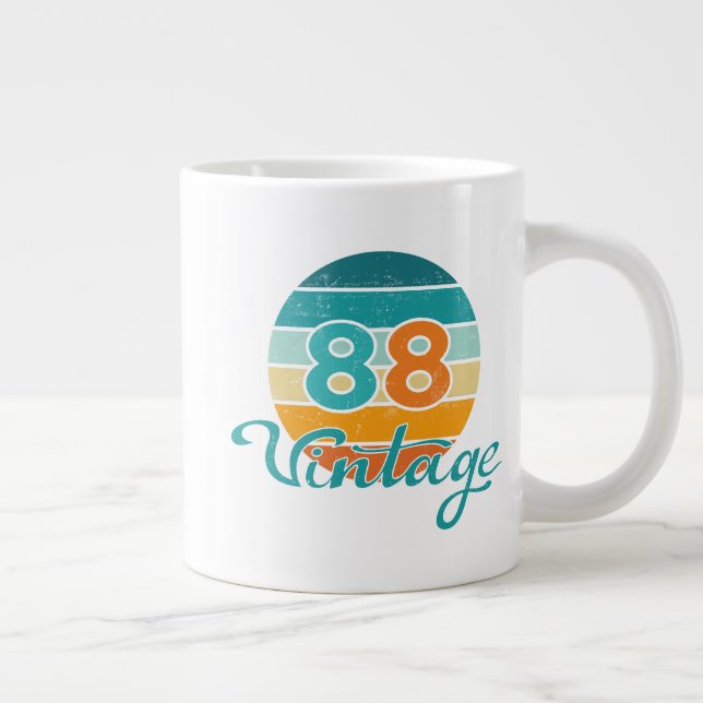 Grande Tasse Coucher de soleil Rétro 88 Vintage en détresse (Droite)