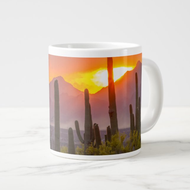 Grande Tasse Coucher de soleil sur cactus du désert, Arizona (Devant droit)