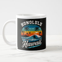 Coucher de soleil surf Honolulu Hawaï