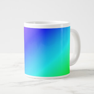 Grande Tasse Couleur Arc-en-ciel Vert bleu violet Mélange diago