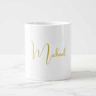 Grande Tasse Couleur Or Élégant Design tendance Script unique