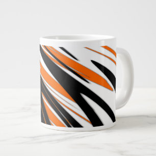 Grande Tasse Couleurs Bengale Lignes Orange et Noires Ondulées