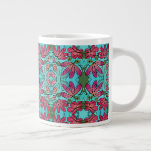 GRANDE TASSE COULEURS D'EAU NEUROGRAPHIQUES DES FLEURS DE PRINT