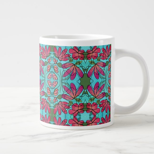 GRANDE TASSE COULEURS D'EAU NEUROGRAPHIQUES DES FLEURS DE PRINT (Droite)