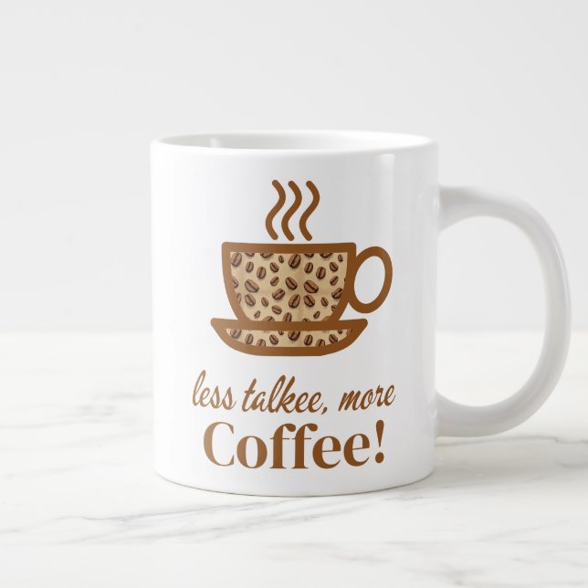 Grande Tasse Coupe de café avec un message de réveil ludique (Droite)