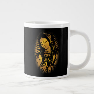 Grande Tasse Coupe de café Notre-Dame de Guadalupe d'or et de n