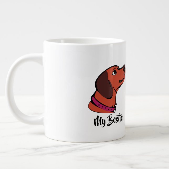Grande Tasse Coupe du café "My Bestie" | Adorable cadeau de chi (Gauche)