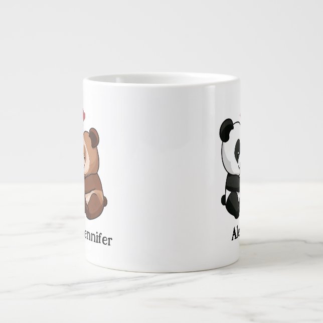 Grande Tasse Couple animal mignon (Devant)