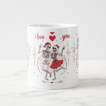 Couple de squelettes drôles amoureux