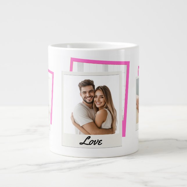 Grande Tasse Couple mignon 'Amour' 3 Collage photo (Devant)