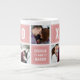 Grande Tasse Couples Nom XOXO Valentine's Day Photo personnalis