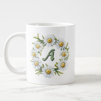 Grande Tasse Couronne de marguerites aquarelle personnalisée av