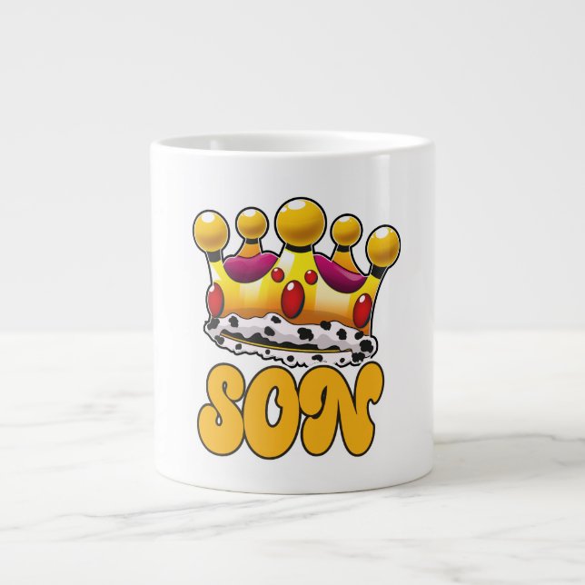 Grande Tasse Couronne de roi de fils (Devant)