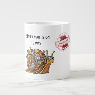 Grande Tasse Courrier heureux de l'escargot Steampunk